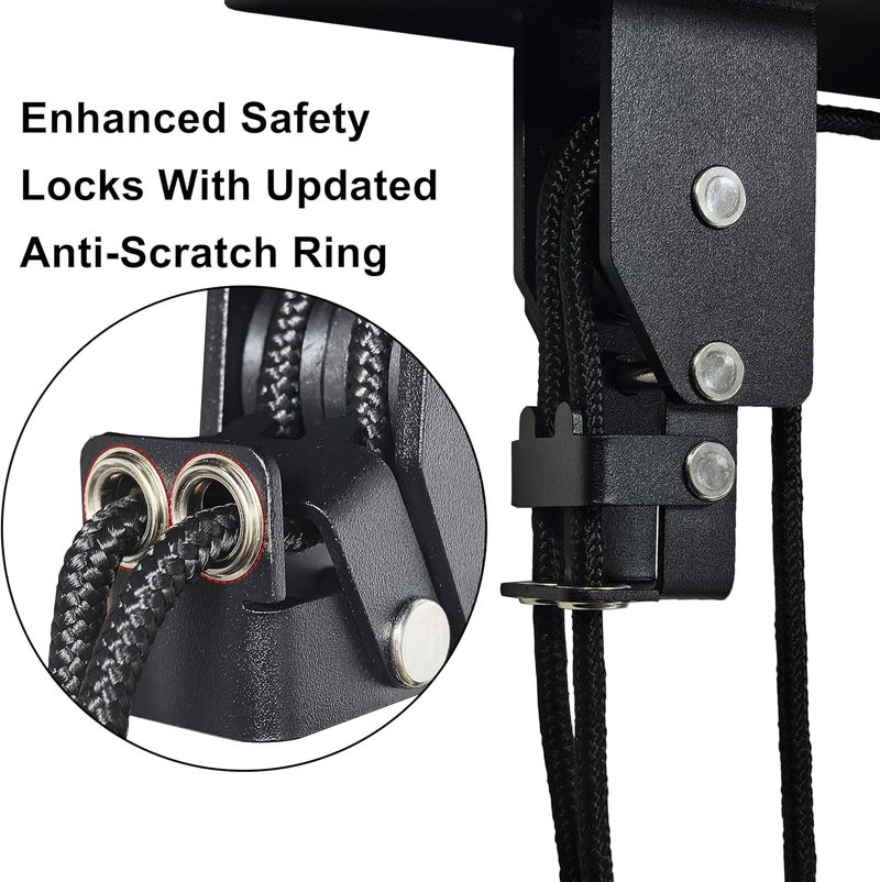 TRUSOON Kayak Hoist, Heavy Duty Kayak Pulley System for Garage Ceiling, Hold Up to 150 lbs Capacity, Canoe Garage Lift Storage System, Fit 10-18 Foot Ceilings, Black - Image 3